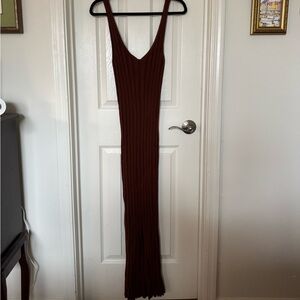 KHAITE Size XS Brown Knit Dress